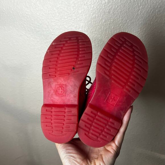 Dr. Martens 1460 Brooklee Toddler 10 Monochromatic red Leather Combat Boots - Picture 7 of 8